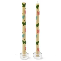 Butterfly Pastel Dinner Candles, Set of 2