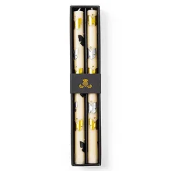 Butterfly Silver  Gold Dinner Candles, Set of 2