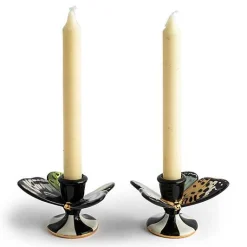 Butterfly Toile Candle Holders, Set of 2