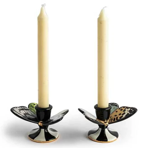 Butterfly Toile Candle Holders, Set of 2