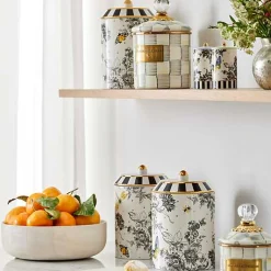 Butterfly Toile Canisters, Set of 3