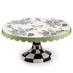 Butterfly Toile Large Pedestal Platter