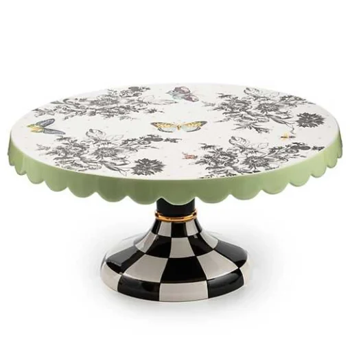 Butterfly Toile Large Pedestal Platter