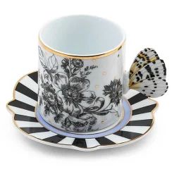 Butterfly Toile Mug  Saucer Set