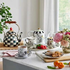 Butterfly Toile Mug  Saucer Set