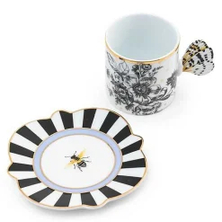 Butterfly Toile Mug  Saucer Set