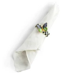 Butterfly Toile Napkin Rings, Set of 4