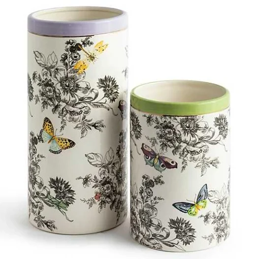 Butterfly Toile Short Vase