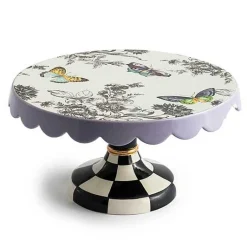 Butterfly Toile Small Pedestal Platter