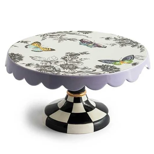 Butterfly Toile Small Pedestal Platter