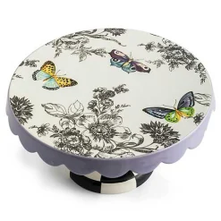 Butterfly Toile Small Pedestal Platter