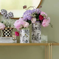 Butterfly Toile Tall Vase