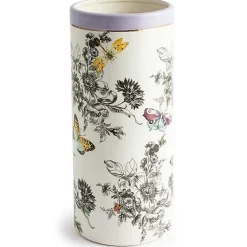 Butterfly Toile Tall Vase