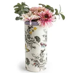 Butterfly Toile Tall Vase