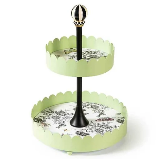 Butterfly Toile Two Tiered Stand