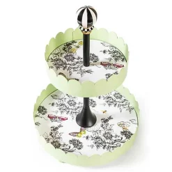 Butterfly Toile Two Tiered Stand