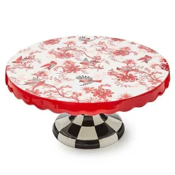 Cardinal Toile Large Pedestal Platter