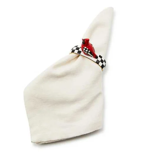 Cardinal Toile Napkin Rings, Set of 4