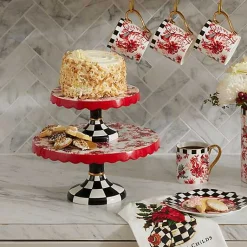 Cardinal Toile Small Pedestal Platter