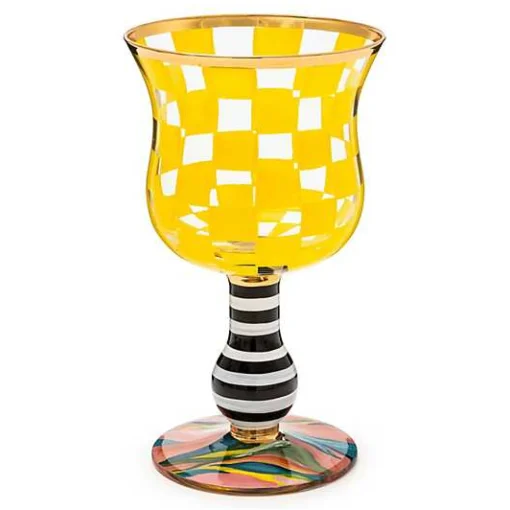 Carnival Yellow Wine Glass
