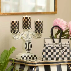 Check 4 Black Pillar Candle