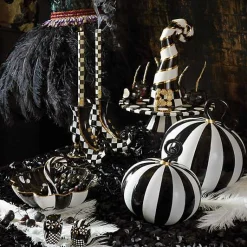 Check Black  Ivory Dinner Candles, Set of 2