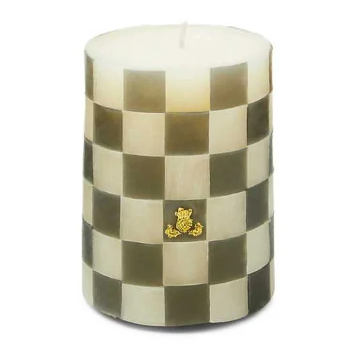 Check Grey 4 Pillar Candle
