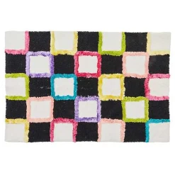 Check Multi Color Bath Rug