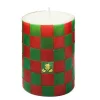 Check Red  Green 4 Pillar Candle