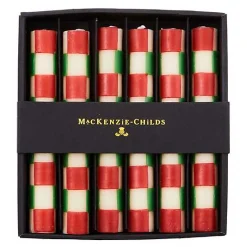 Check Red  Green Mini Dinner Candles, Set of 6