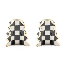 Check Tree Candle Holders, Set of 2