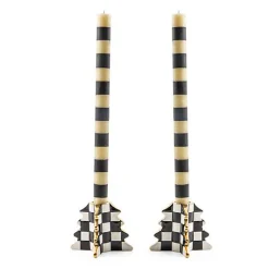 Check Tree Candle Holders, Set of 2