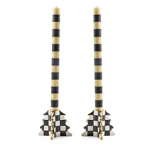 Check Tree Candle Holders, Set of 2
