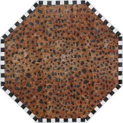 Cheetah 6' Octagon Washable Rug