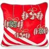 Christmas Candy Red Beaded Throw Pillow
