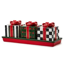 Christmas Gift Lidded Boxes  Tray Set