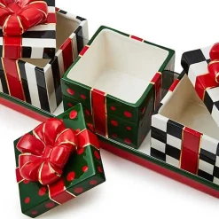 Christmas Gift Lidded Boxes  Tray Set