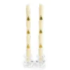 Christmas Tree Dinner Candles - Gold  Pearl - Set of 2