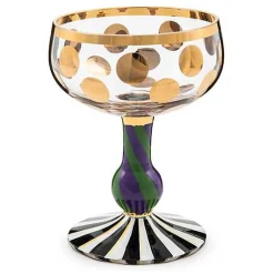 Cirque Purple  Green Coupe Glass