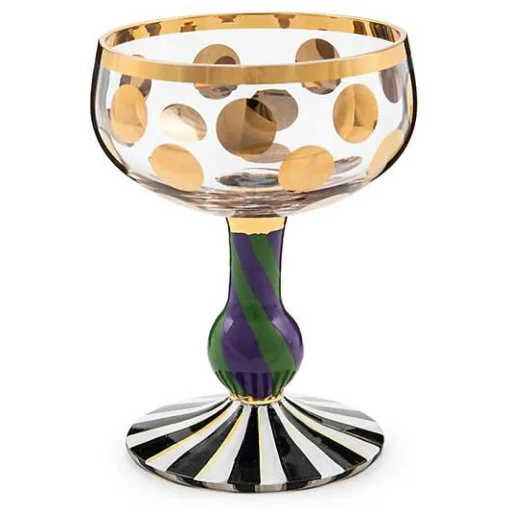 Cirque Purple  Green Coupe Glass