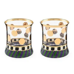Cirque Purple  Green Tumbler Glass, Set of 2