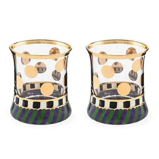 Cirque Purple  Green Tumbler Glass, Set of 2