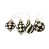 Classic Courtly Glass Ornaments, Set of 4