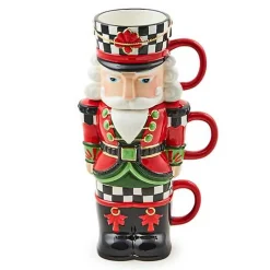 Classic Courtly Nutcracker Stacking Mugs, Set of 3