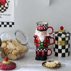 Classic Courtly Nutcracker Stacking Mugs, Set of 3