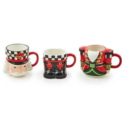Classic Courtly Nutcracker Stacking Mugs, Set of 3
