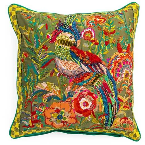Cockatiel Chartreuse Throw Pillow