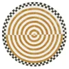Concentric Circle Wheat 6' Round Rug