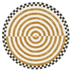 Concentric Circle Wheat 6' Round Rug
