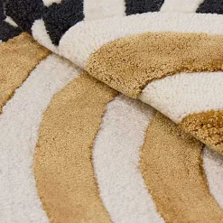 Concentric Circle Wheat 6' Round Rug